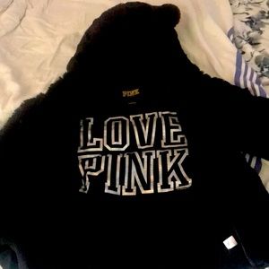 Victoria’s Secret love pink faux fur jacket
